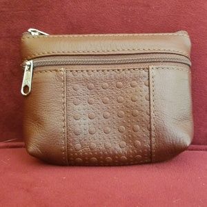 Brown Genuine Leather coin purse.